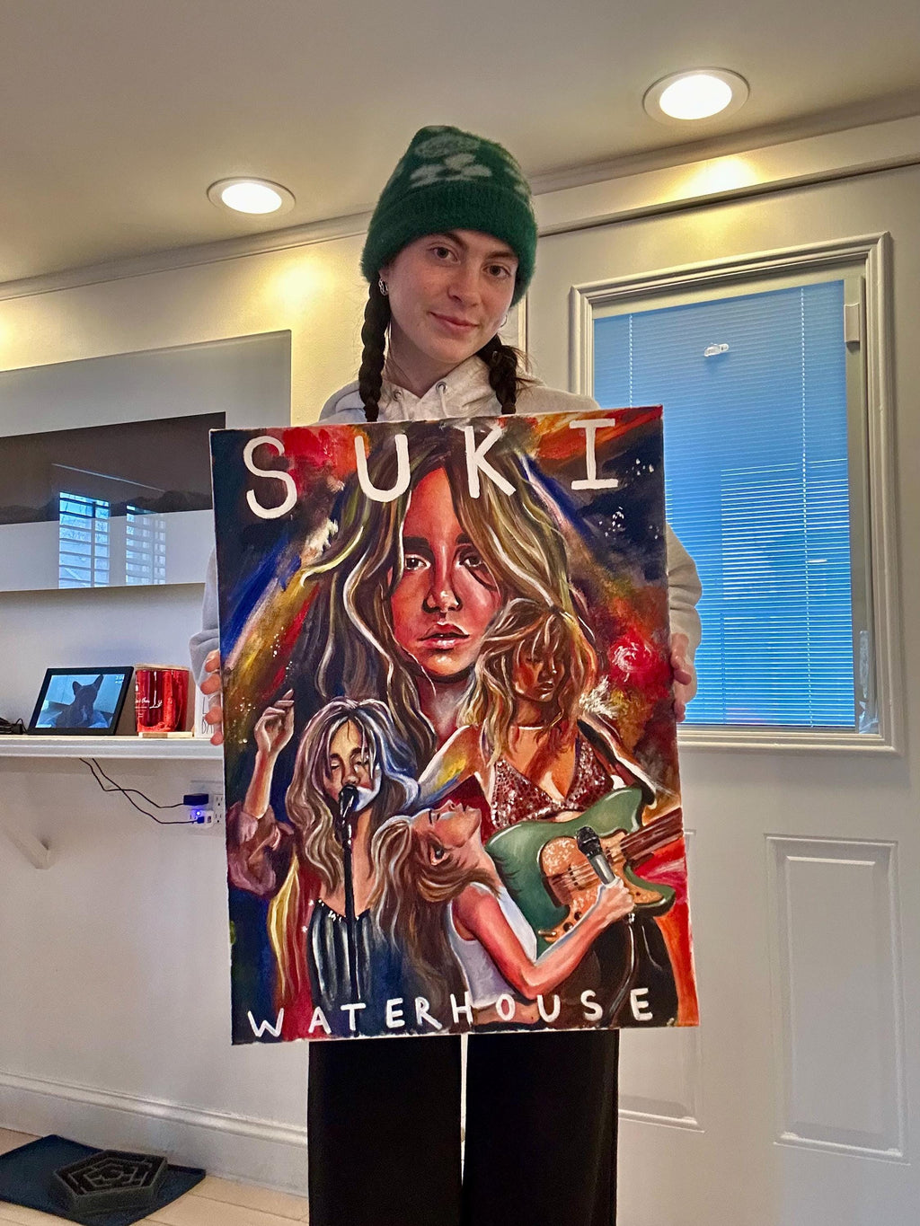Suki Waterhouse Collage Painting