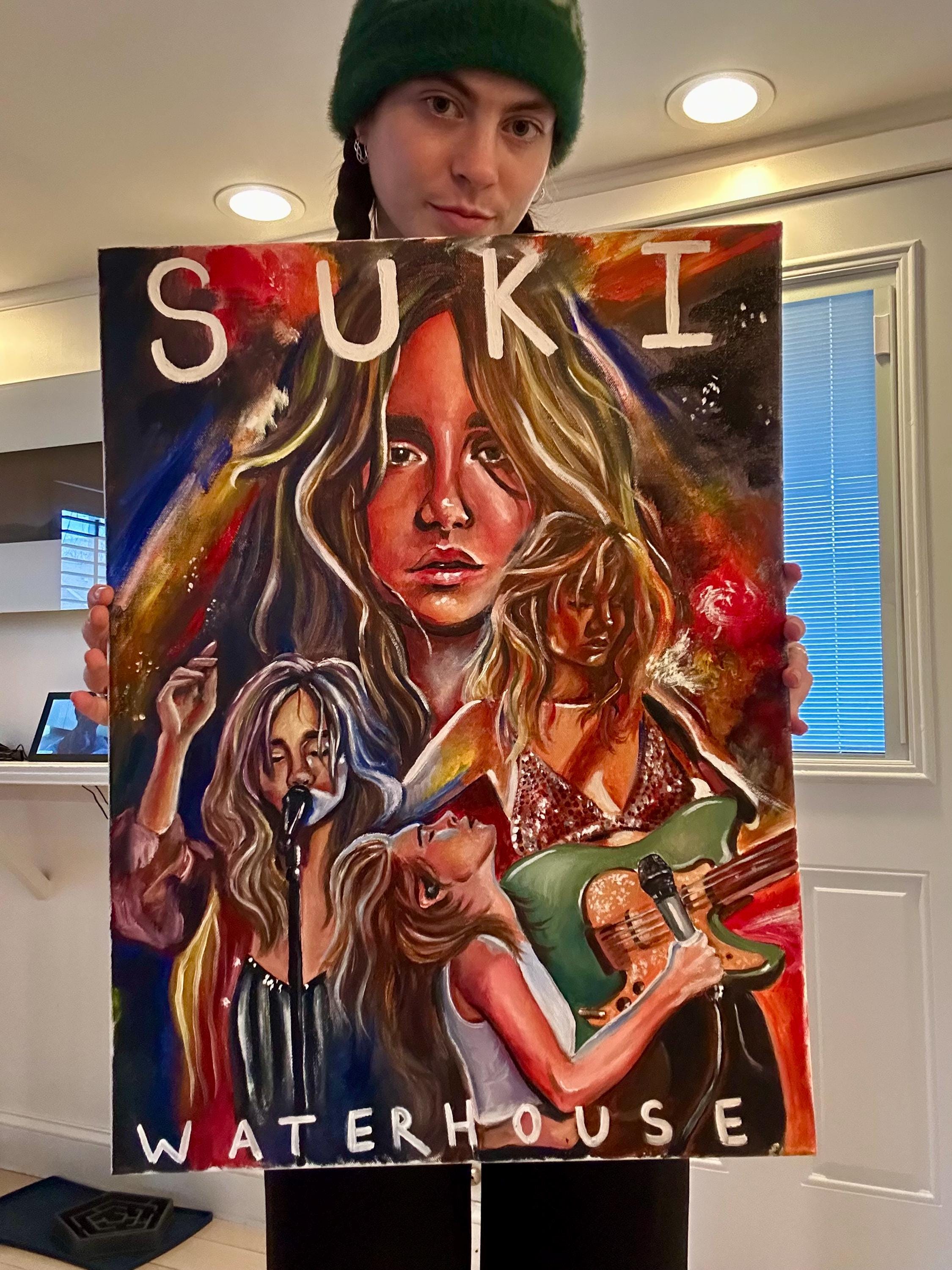 Suki Waterhouse Collage Painting