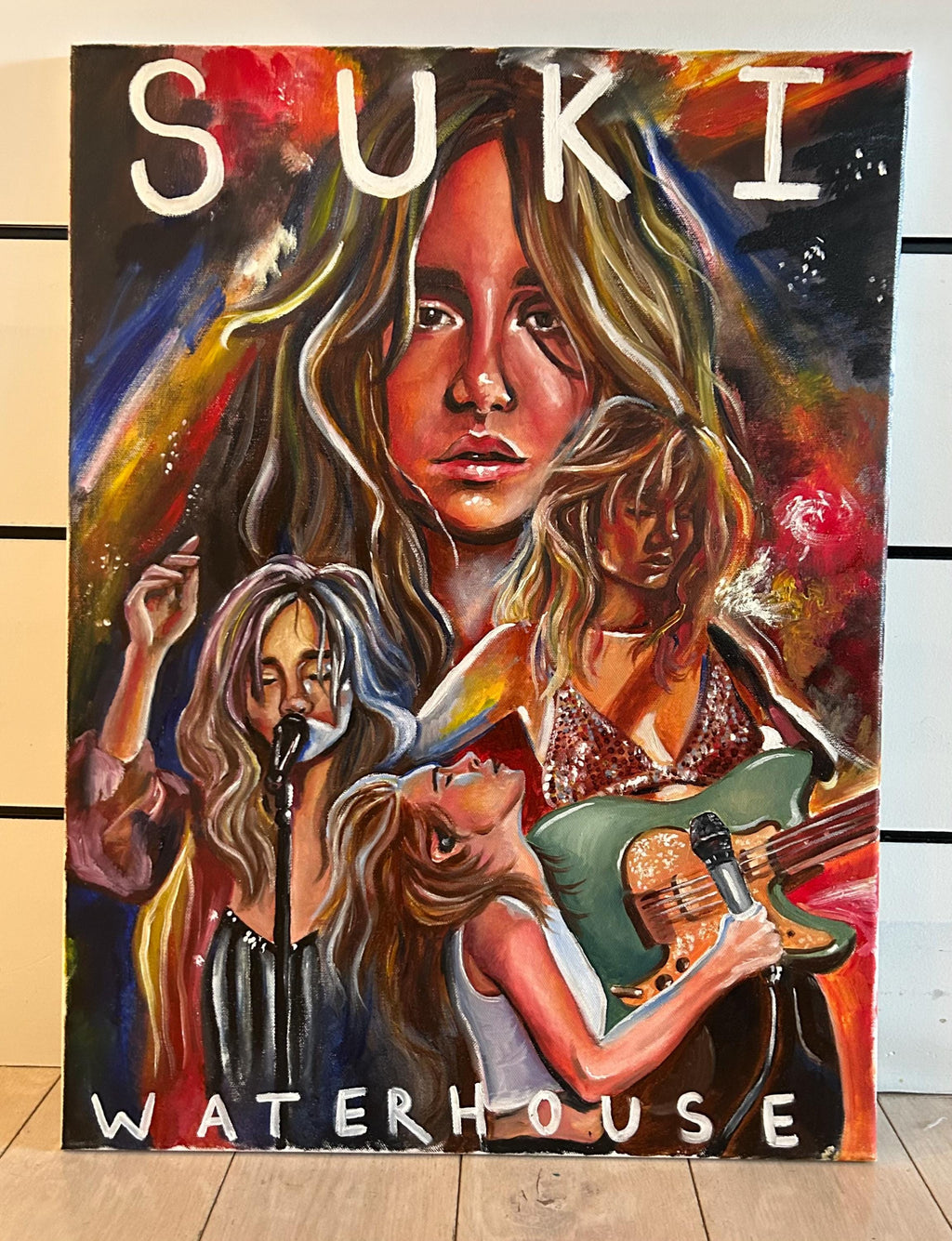 Suki Waterhouse Collage Painting