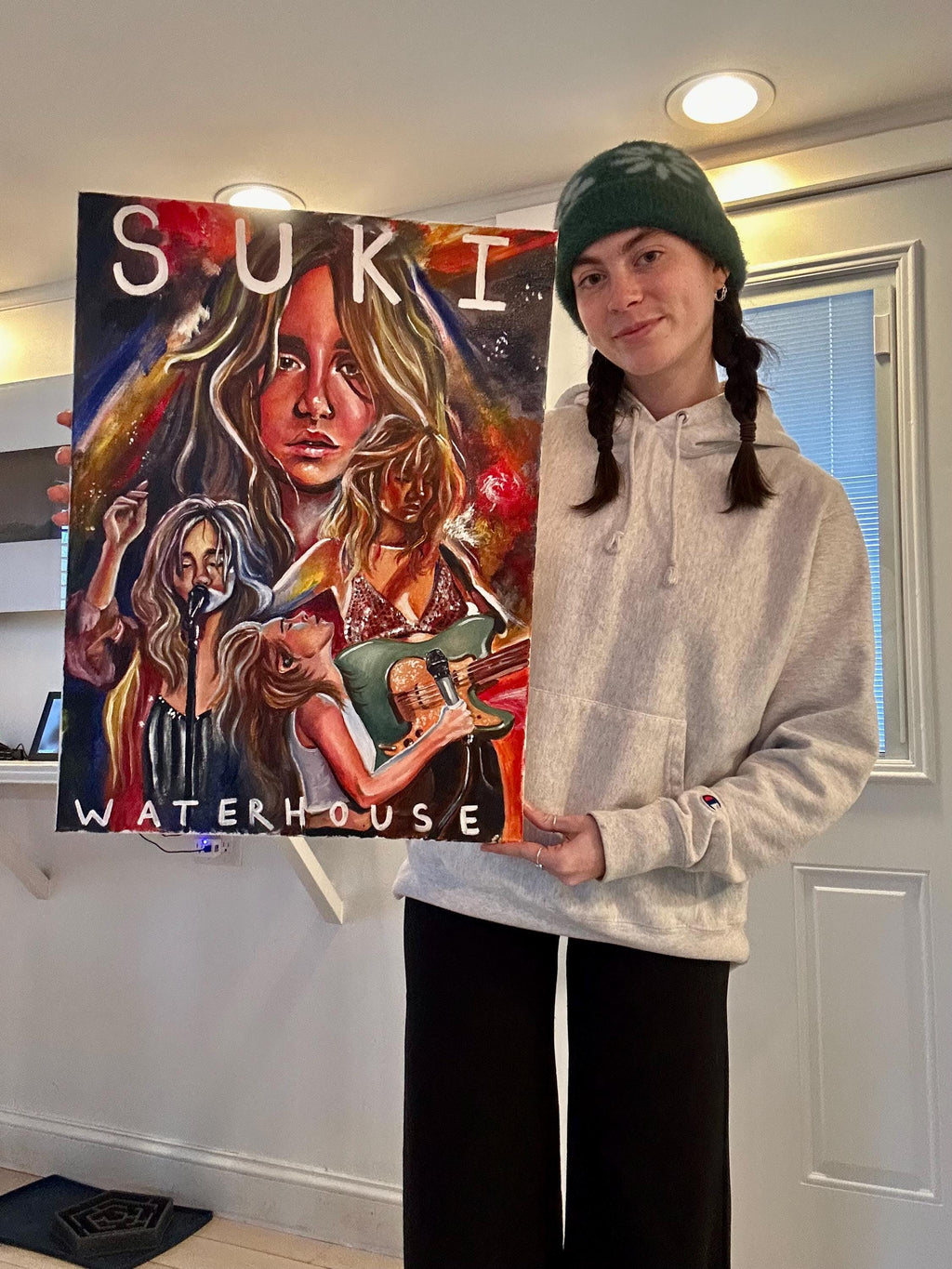 Suki Waterhouse Collage Painting