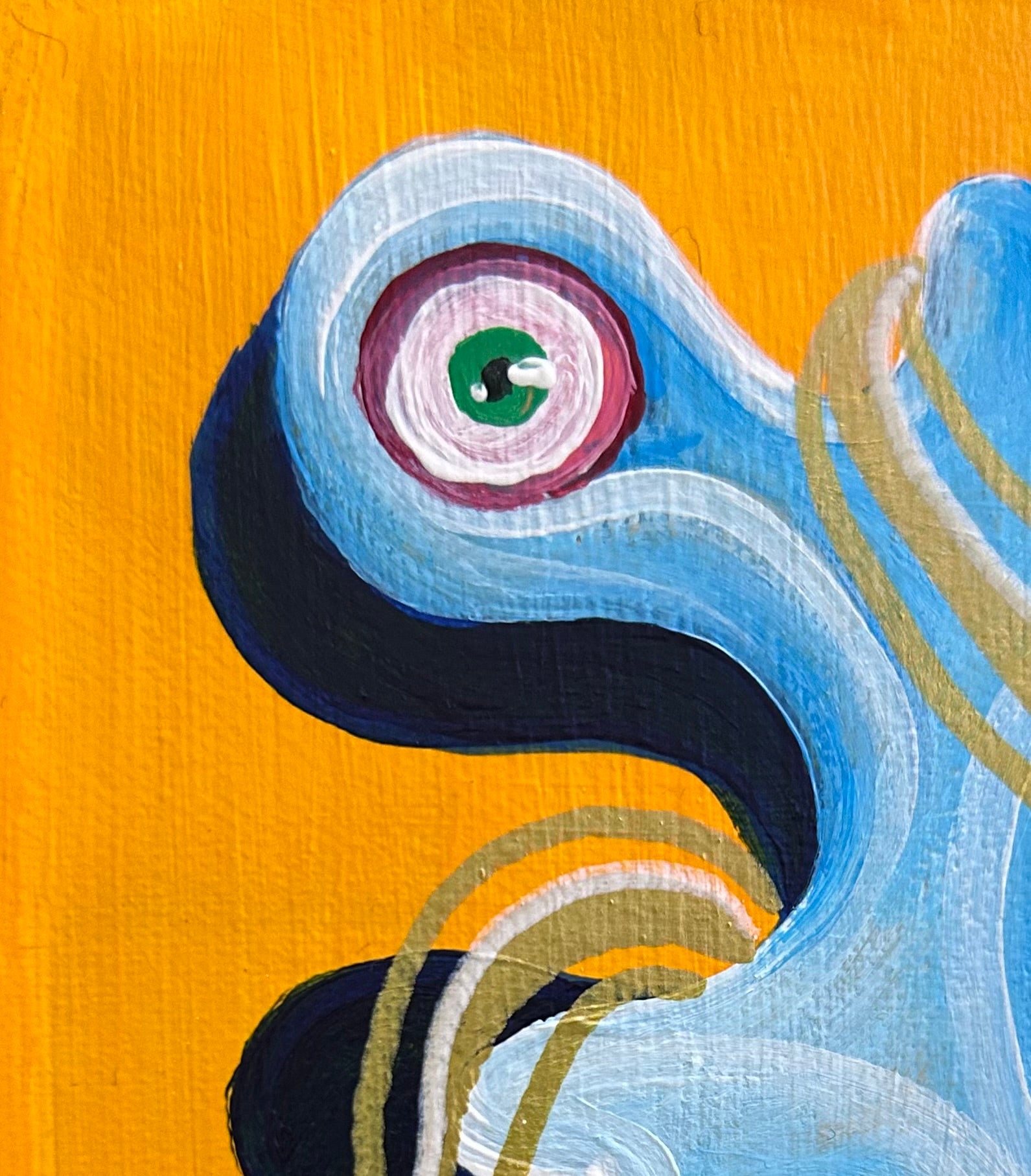 Mini Blob Painting with Orange Background