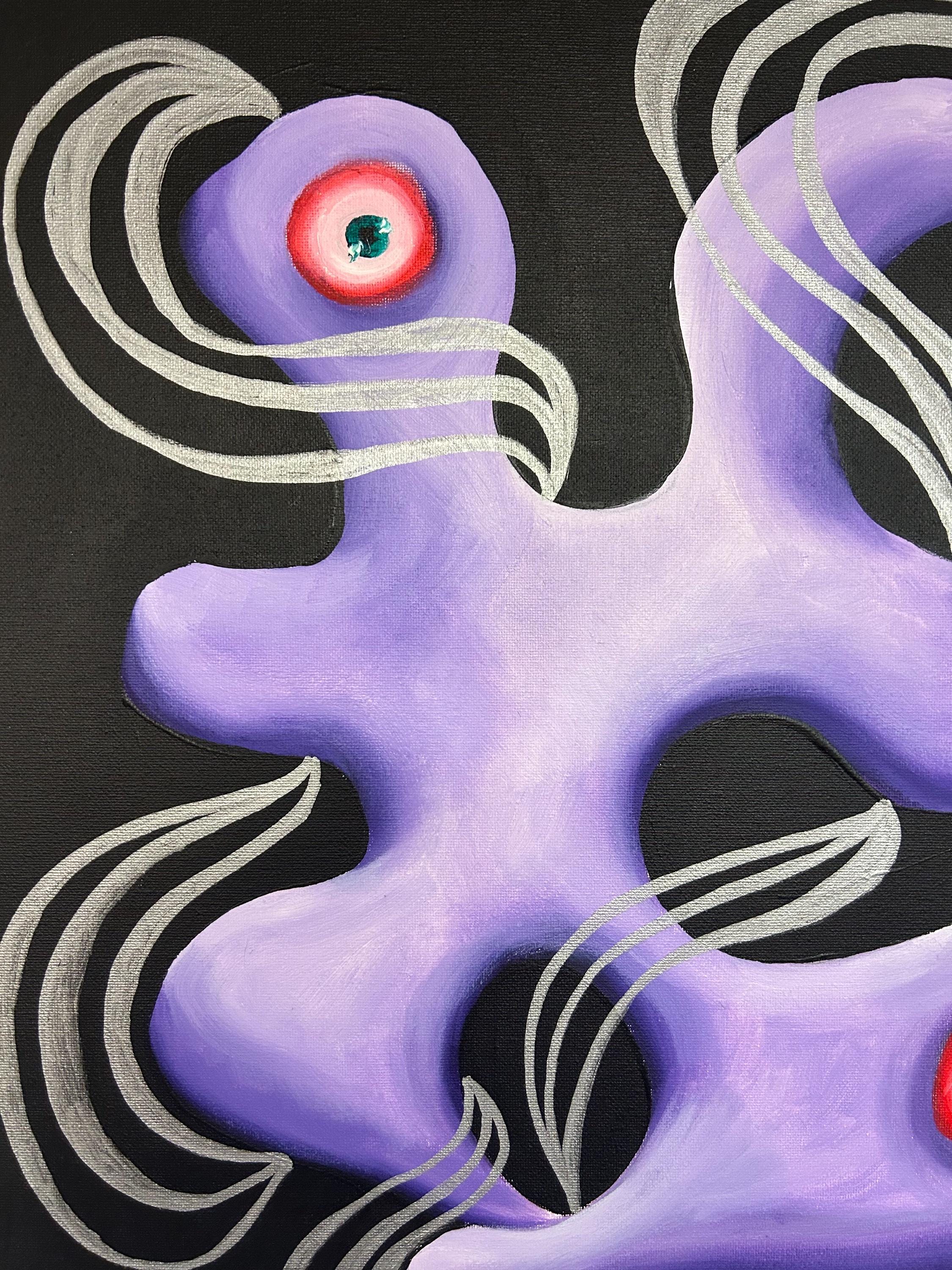 Purple Blob Art: Abstract Paint